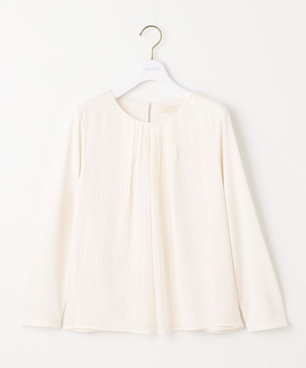 ANY SIS L 【吸水速乾・UVケア】コンフォートジャージー シフォンコンビ カットソー アイボリー