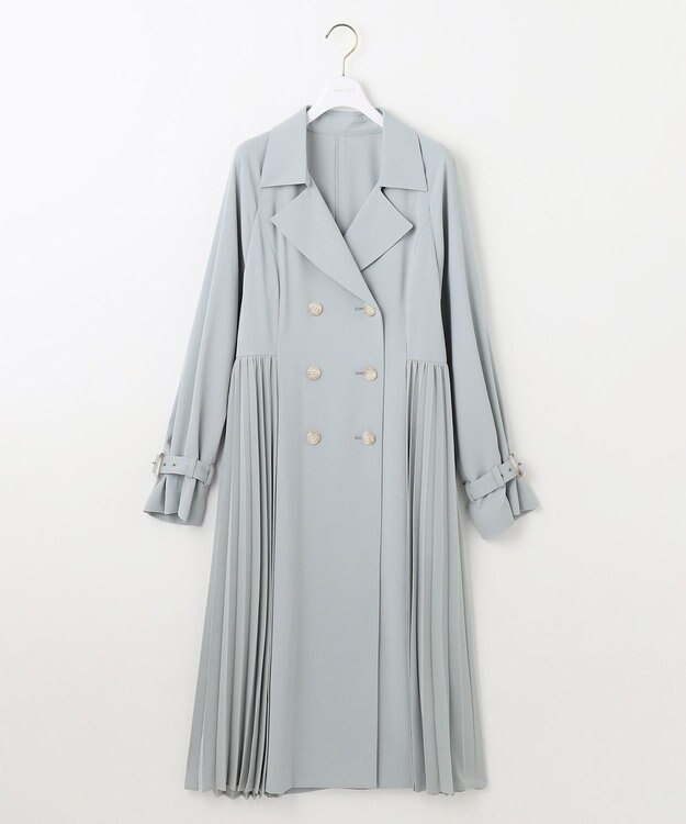 ANY SIS 【UVカット・花粉ガード】プリーツデザイントレンチ コート ミント