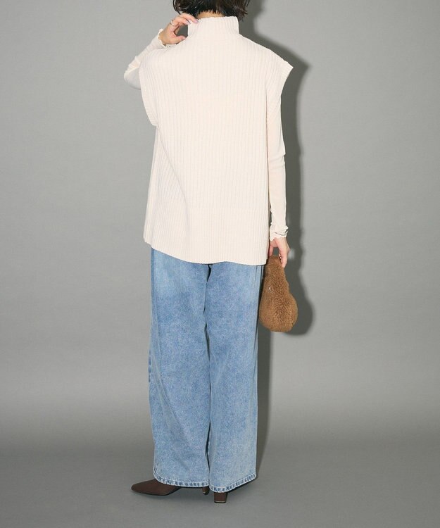 Green Parks フロントジップベスト Off White