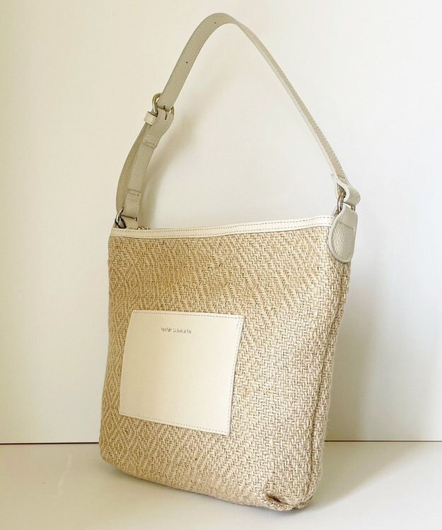 Hekhèr Le Style de Vie 【日本製 / 3WAY】ジュート×牛革 ショルダーバッグmedium ホワイト