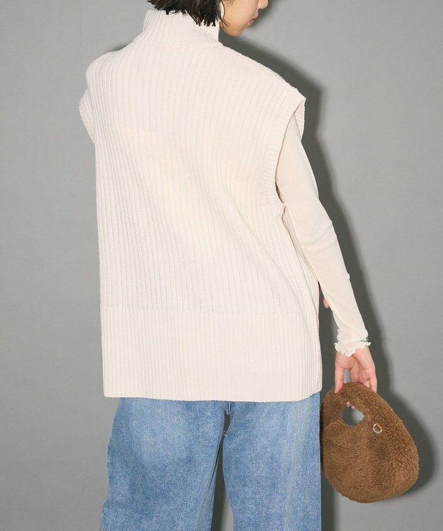 Green Parks フロントジップベスト Off White