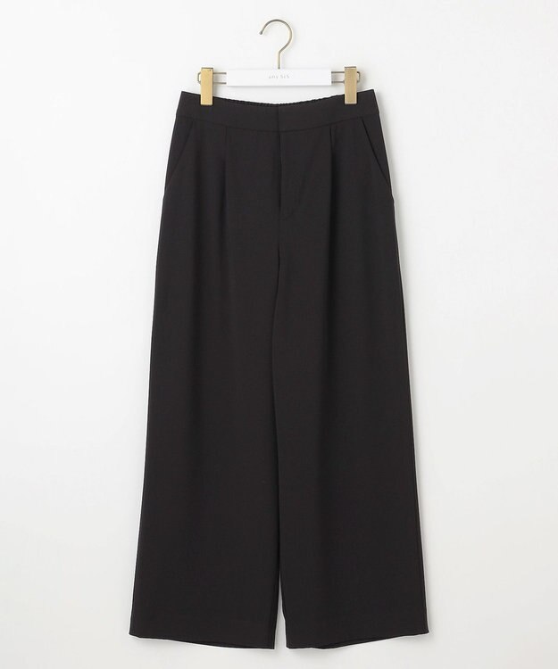 ANY SIS S 【セットアップ対応】セレモニーダブルクロス ワイドパンツ ブラック