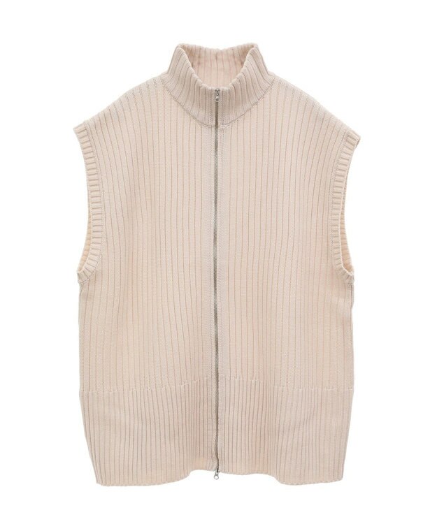 Green Parks フロントジップベスト Off White