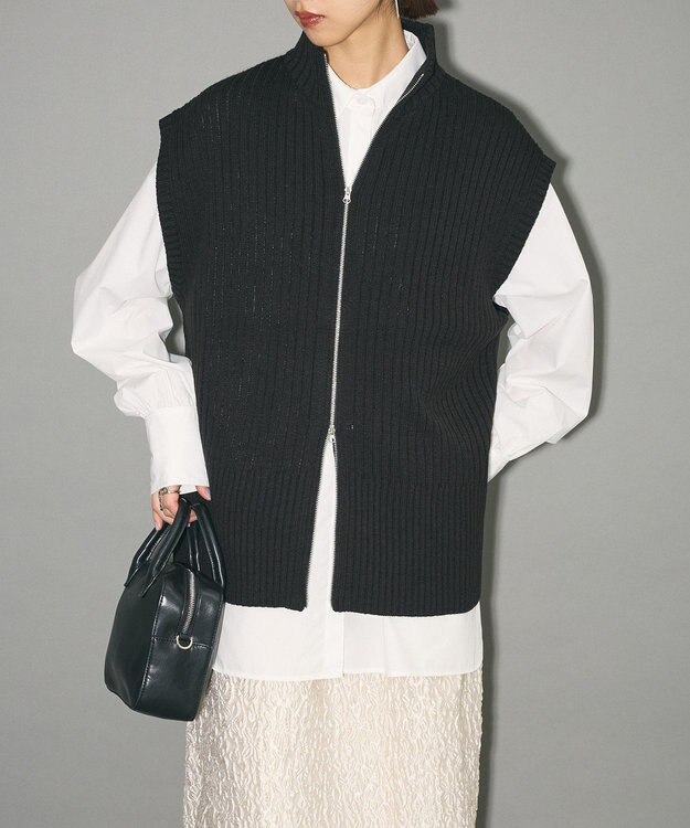 Green Parks フロントジップベスト Black