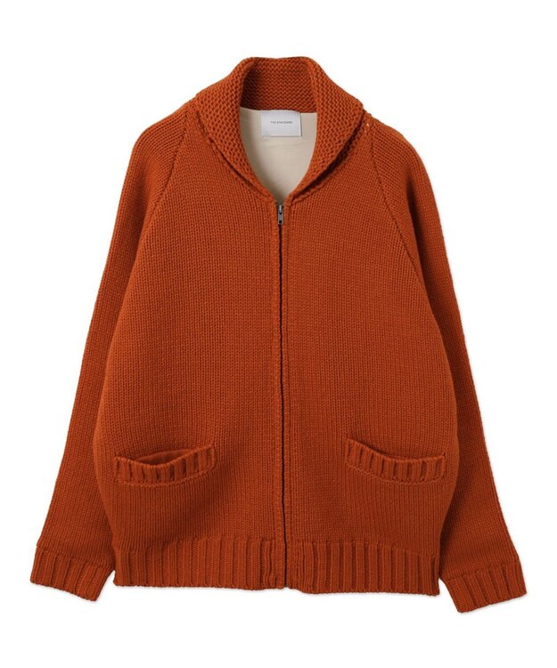 WEGO 【ユニセックス着用ITEM】カウチンニットカーディガン オレンジ