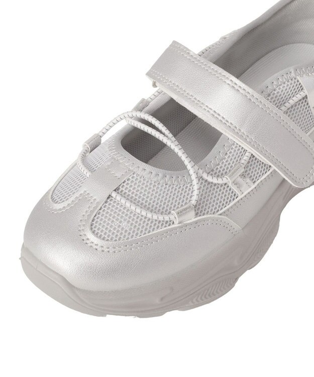 Green Parks ドロストコードメッシュスニーカー Silver