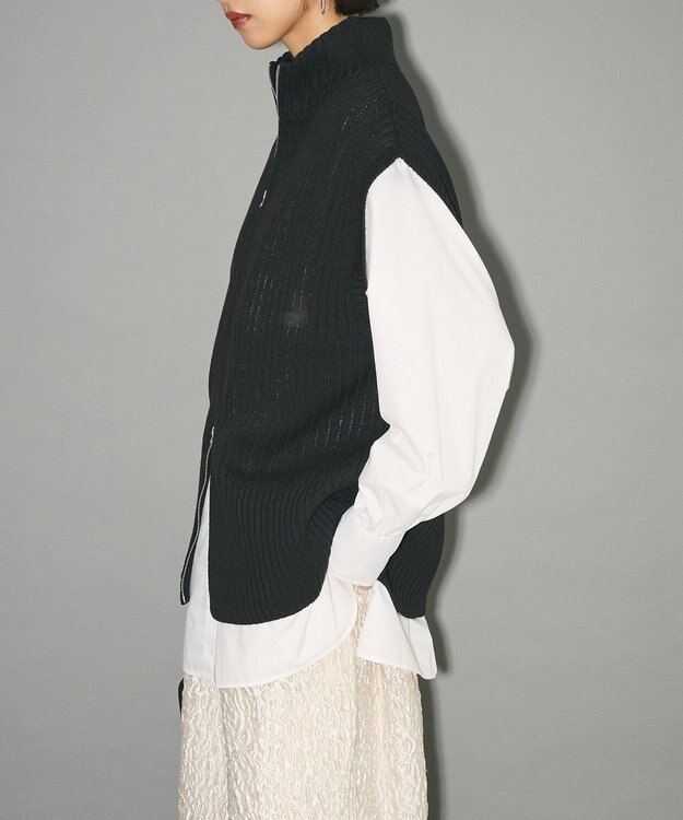 Green Parks フロントジップベスト Black