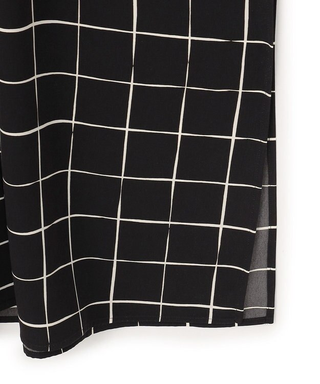 ICB L 【30th ANNIVERSARY】 ウィンドウペンプリント シャツワンピース ブラック×アイボリー