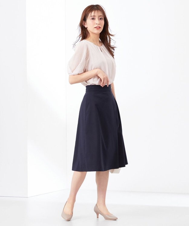 ANY SIS 【吸水速乾・UVケア・接触冷感】コンフォートジャージー ブラウス ペールピンク