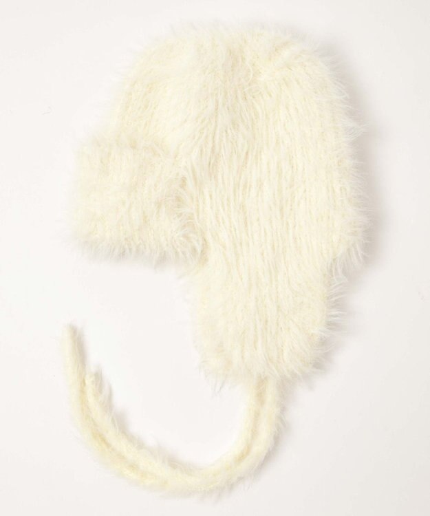 WEGO シャギーイヤーフラップニットキャップ オフホワイト