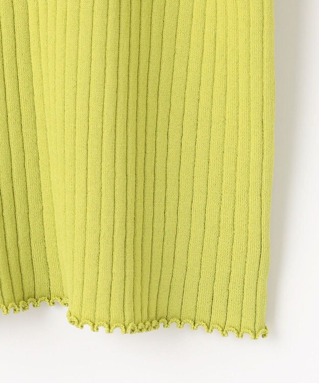 ANY L ポイントシアーリブニット アップルグリーン