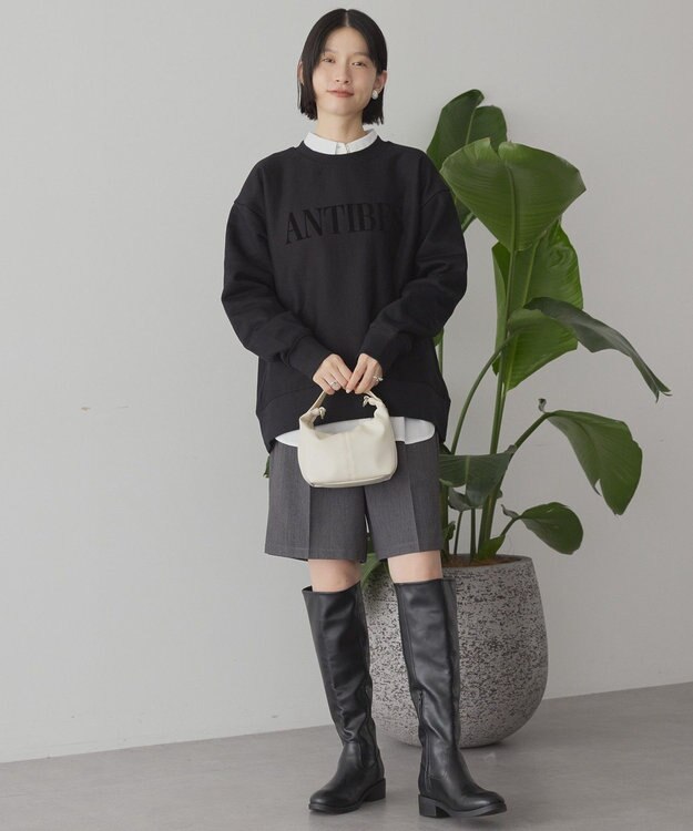 AMERICAN HOLIC Fairfield フロッキースウェットプルオーバー Black