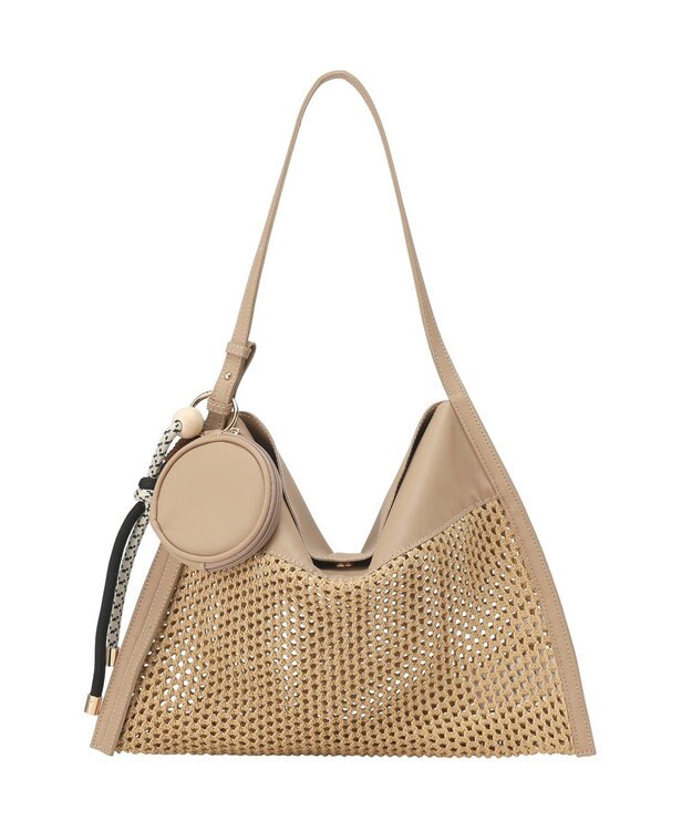 Green Parks 【２ＳＥＴ】ポーチチャーム付き雑材トートバッ Black