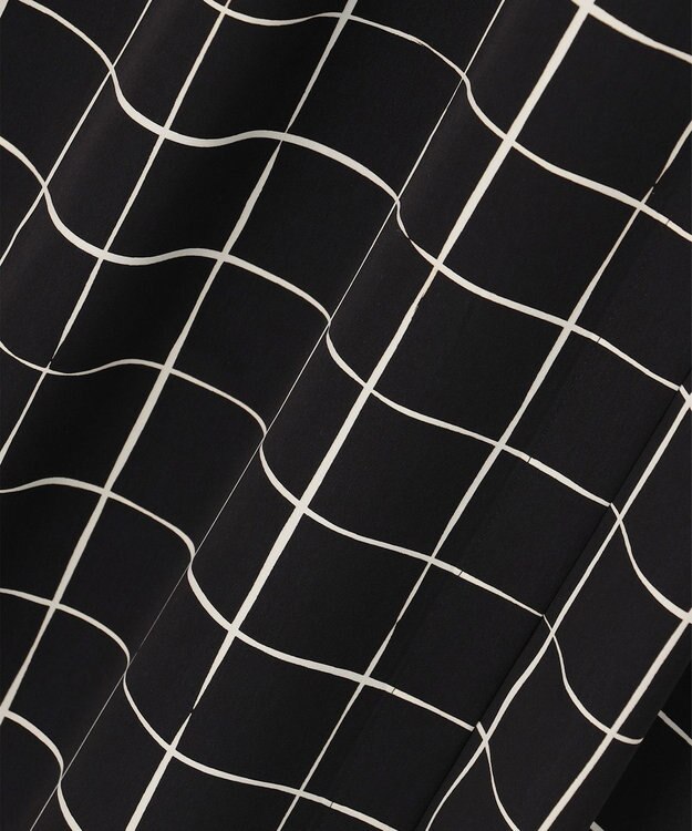 ICB L 【30th ANNIVERSARY】 ウィンドウペンプリント シャツワンピース ブラック×アイボリー