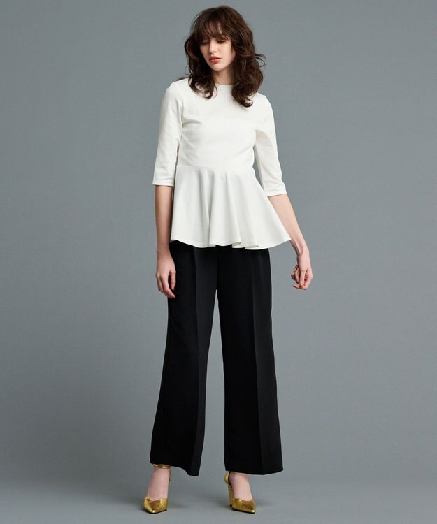 uncrave 【防しわ・洗濯機洗い可】ウォッシャブル ダブルクロス ワイドパンツ（uncrave STANDARD） ブラック