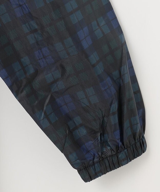 MOONBAT FLAT PURE レインコート チェック柄 リュック対応 ユニセックス 収納袋付き ネイビーブルー