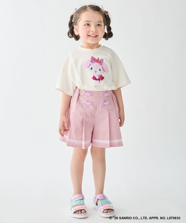 ANY KIDS 【サンリオキャラクターズ×ANY KIDS】ひんやり ミラクルスパンコール Tシャツ マイメロディ×エクリュ