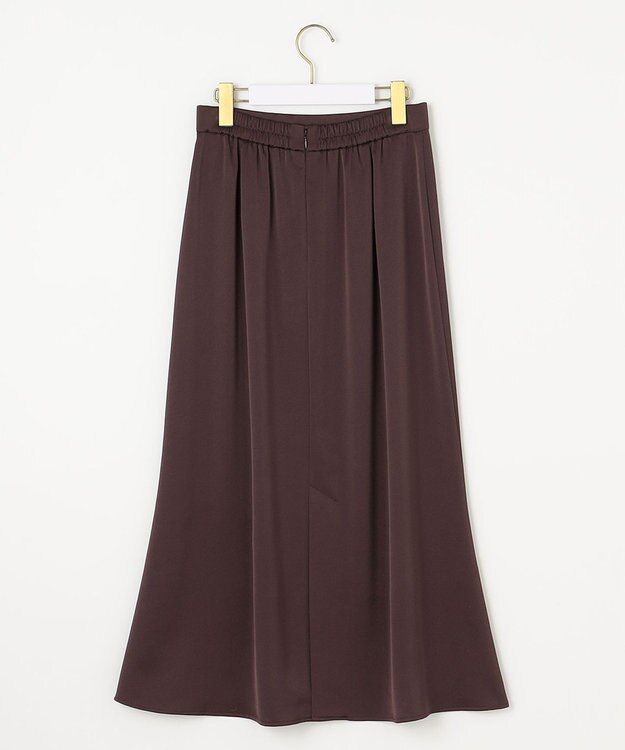 ANY SIS 【洗える】ダルサテンナロー スカート ブラウン