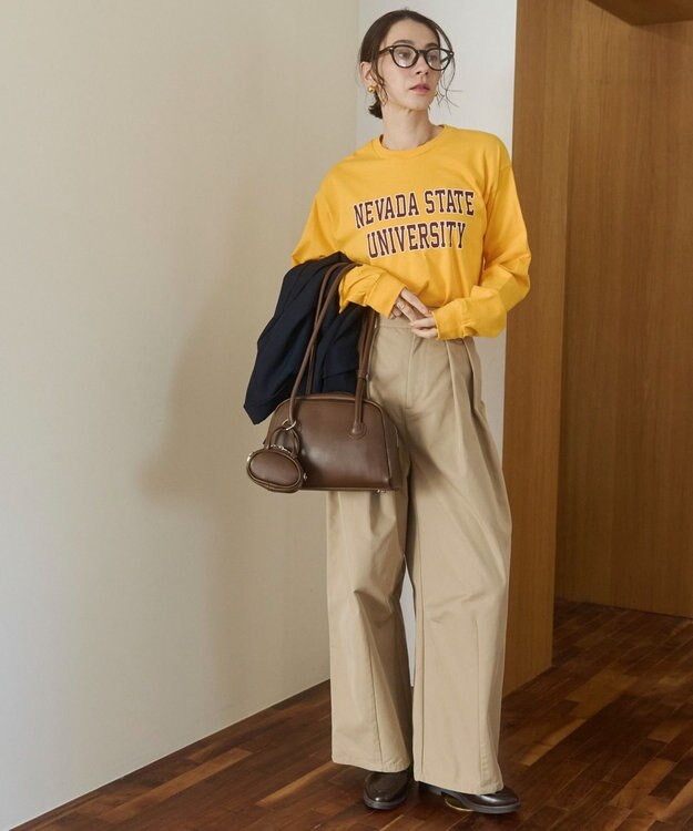 WEGO 【ANGIE VINTAGE】GILDAN カレッジロゴ オーバーサイズ プリント ロンT 柄27