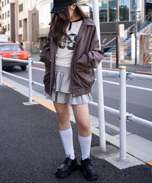 WEGO スウェードポンチジャケット ブラウン