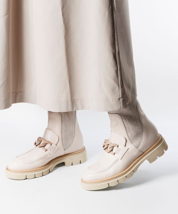 BONTRE 【LucaGrossi/ルカグロッシ】厚底チェーンショートブーツ/G890T-UA アイボリー