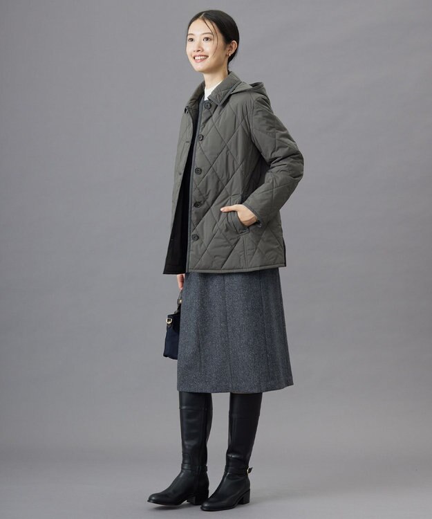 J.PRESS LADIES 【洗える・撥水】プレミアムBasicキルティング ショート コート スレート系