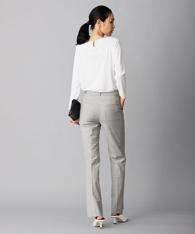 ICB 【洗える】 ジョーゼットスムース カットソー オフホワイト系