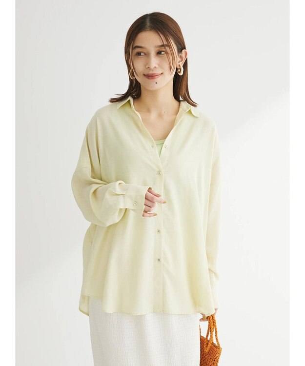 Green Parks リネンレーヨン２ｗａｙシャツ Yellow