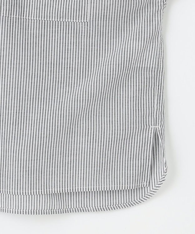 ANY コットンエアーウォッシュ5分袖シャツ ストライプ