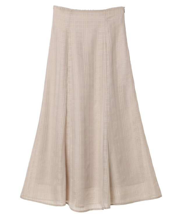 earth music&ecology シアーチェックフレアスカート Beige