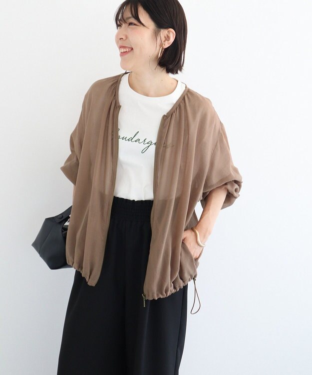 Green Parks イージーケアシアーボイルシャツブルゾン Beige