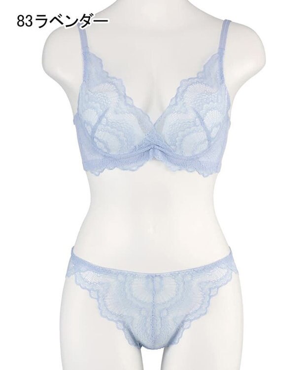 San-ai Resort（三愛水着楽園） 【新色アッシュローズ・アッシュグレー追加】 カシュクール脇高ブラジャー＆ショーツ ラベンダー