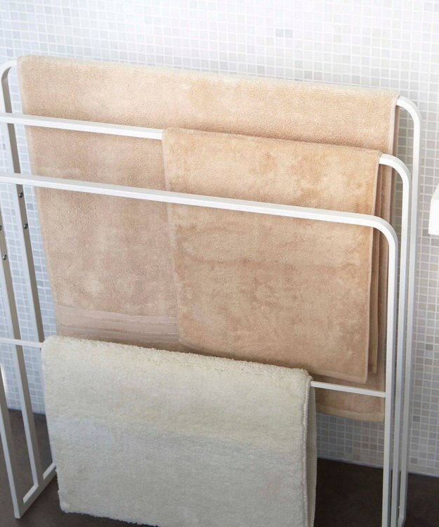 tower 横から掛けられるバスタオルハンガー 3連 タワー ホワイト ホワイト