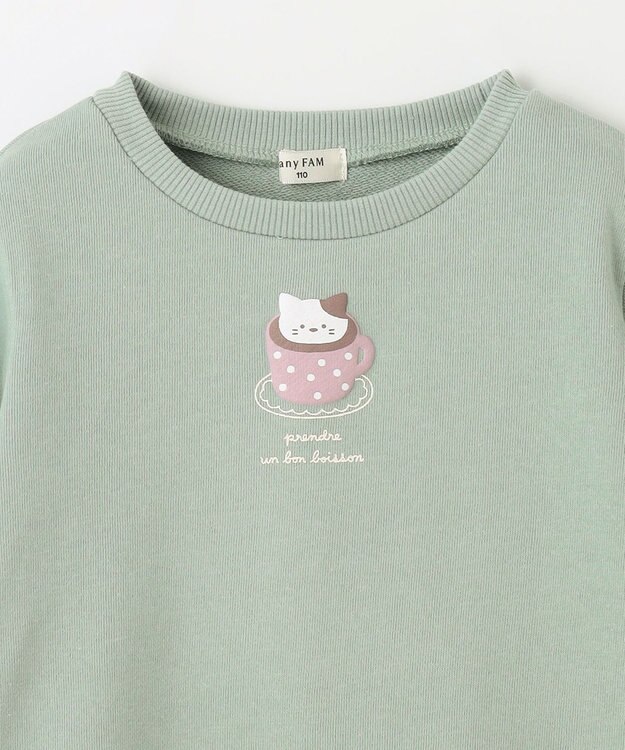 ANY KIDS 【春まで主役】アニマル発泡プリントトレーナー ミント