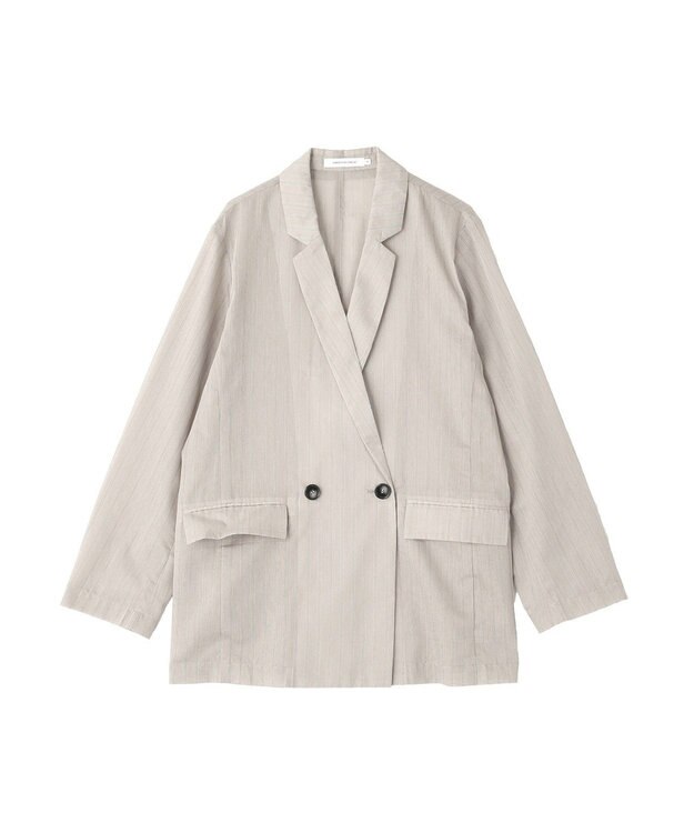 AMERICAN HOLIC シアーストライプジャケット Gray Beige