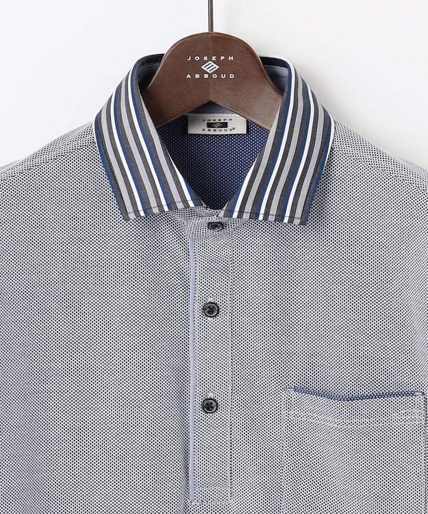 JOSEPH ABBOUD 【キングサイズ・消臭などの高機能】オーガニックコットン ダディ 長袖 ポロシャツ ブルー系