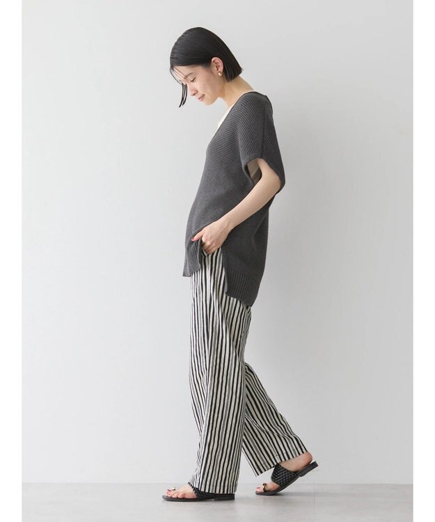 AMERICAN HOLIC リネンブレンドニットベスト Charcoal Gray