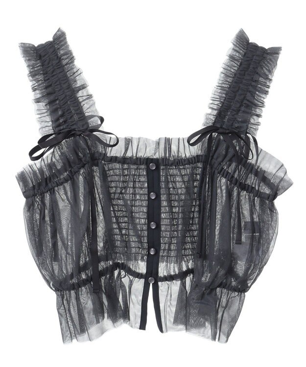 Green Parks ｄａｚｚｌｉｎ　チュールビスチェ Charcoal Gray