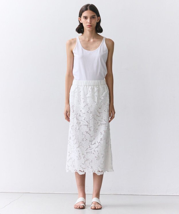 BEIGE， 【洗える】BROIS / コットンシャツテールタンクトップ White