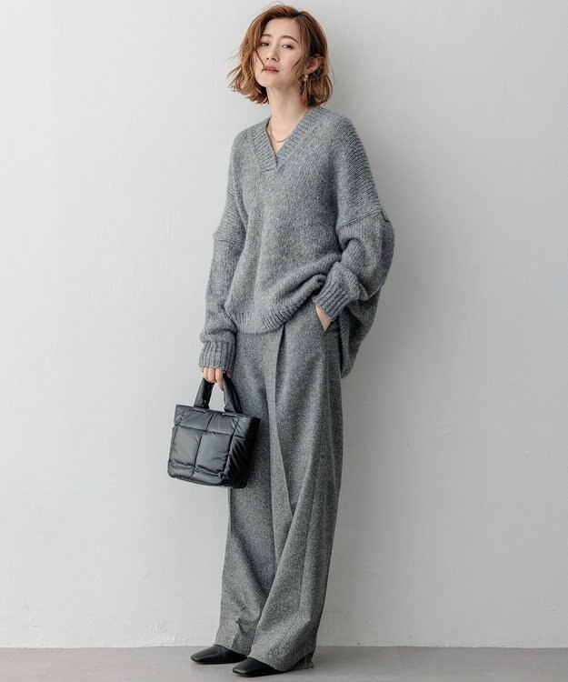 23区 L 【GLOW11月号掲載】ヘアリーラメリリー バルキー ニット ライトグレー系