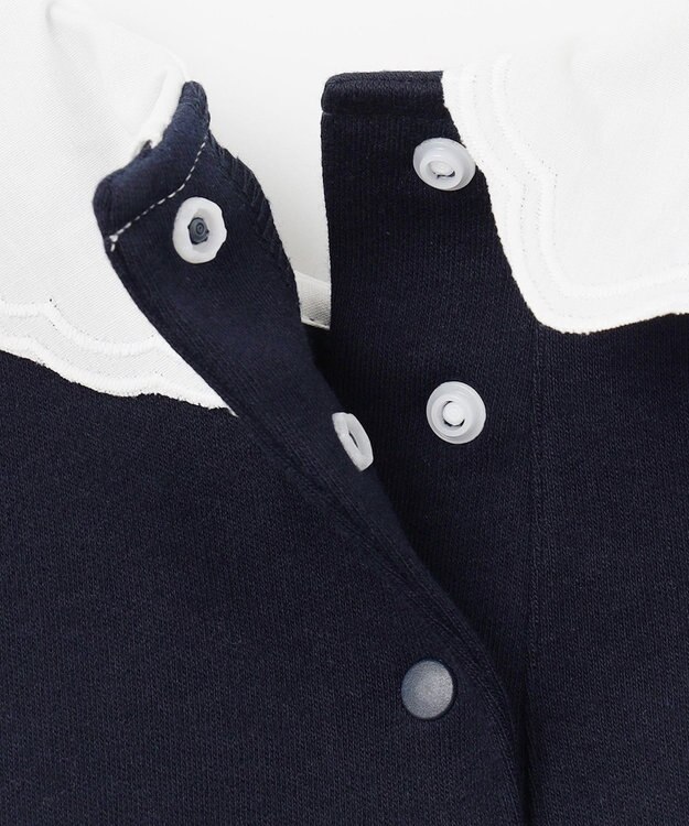 ANY KIDS 襟 刺繍 カットソー ネイビー