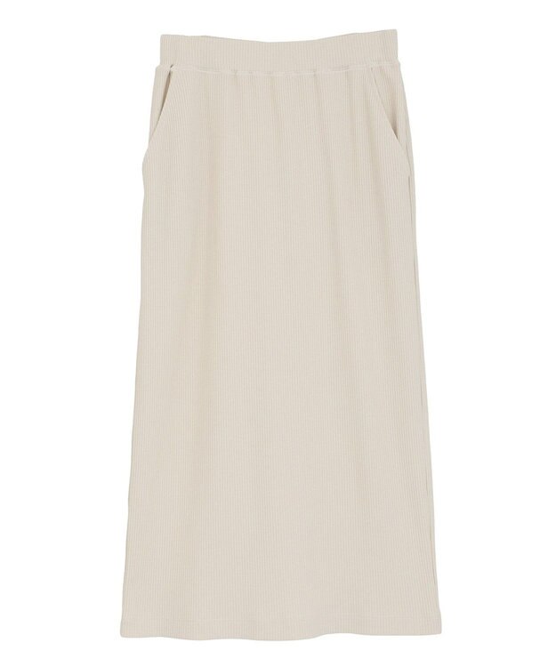 AMERICAN HOLIC 針抜きリブナロースカート Ecru