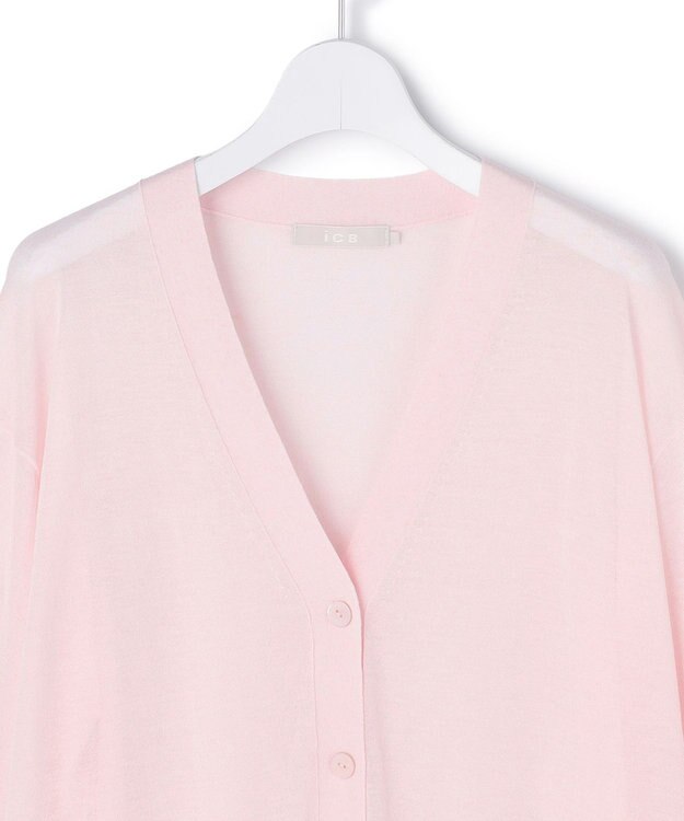 ICB 【先行予約】 リネンブレンドシアー カーディガン ライトピンク
