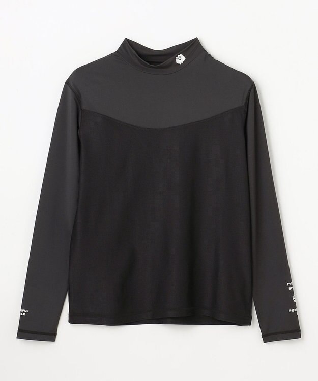 PW CIRCULUS 【WOMEN】UVメッシュコンビハイネックインナーシャツ  ゴルフウェア レディース ブラック系