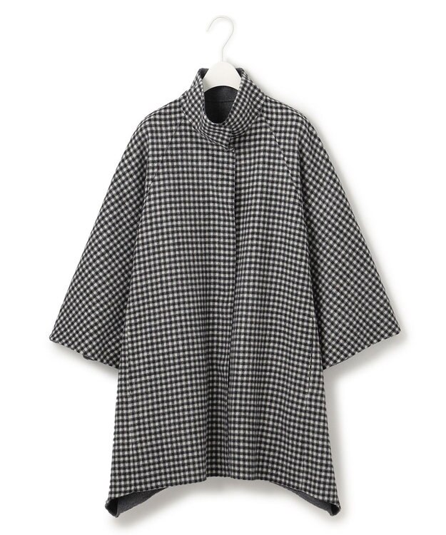 ICB WoolRever ポンチョコート チェック系