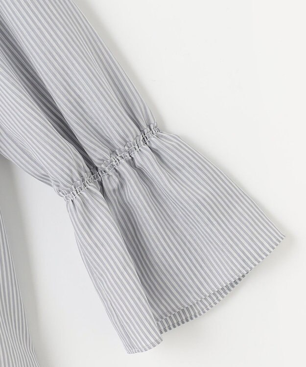 ANY SIS 【2WAY】ドロスト ブラウス グレー系ストライプ