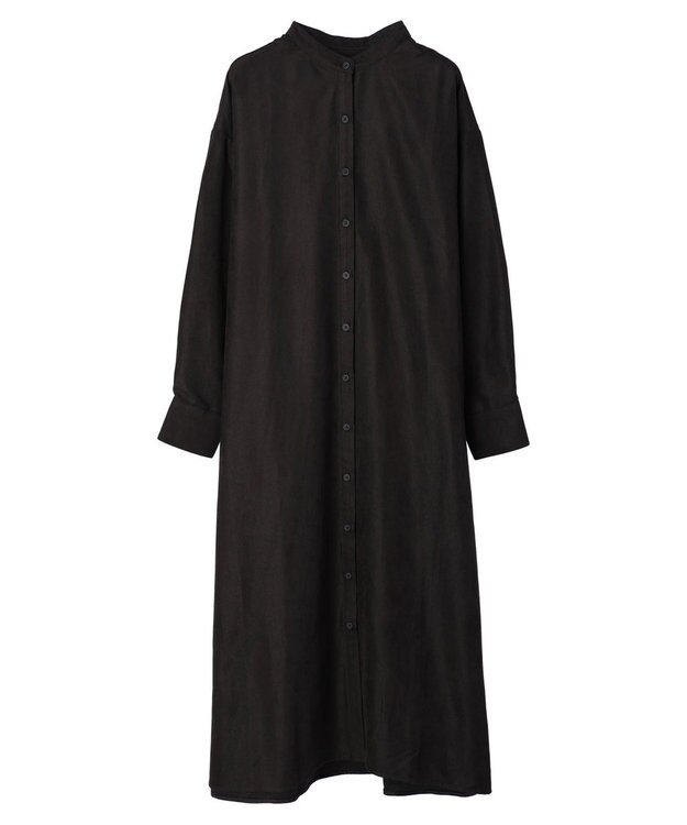 Green Parks マイクロピケシャツワンピース Black