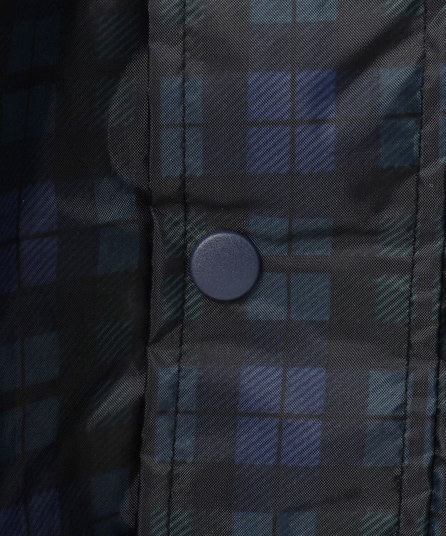 MOONBAT FLAT PURE レインコート チェック柄 リュック対応 ユニセックス 収納袋付き ネイビーブルー