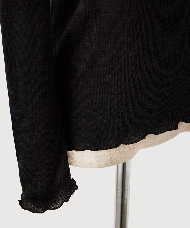 TOQUE 〈大草直子さんアドバイザー〉【天然素材】アルパカシルクリブ ロングT ブラック