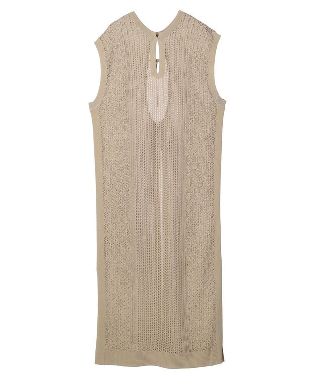 Green Parks 前後２Ｗａｙ　透かし柄ニットワンピース Beige